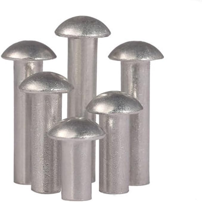 5pcs M5 Round head aluminum rivets Semicircular solid aluminums rivet 6mm-50mm Length - (Dimensions: M5x25mm)