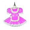 YYCHER Meid Pvc Afsluitbare Cosplay Jurk Uniform Kostuum Op maat gemaakte Sexy Leuke Meid Dress Cosplay Anime Uniform Temptation Sissy Suit 7XL (Kleur: Donker Roze, Maat: M)