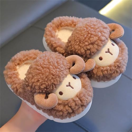 Baby Infant Newborn Fuzzy Slippers Indoor Cute Warm House Shoes Flat Non Slip1 Walking Plush Closed Toe Slippers4