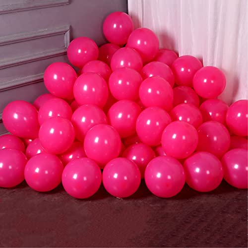Image of 5 inch Hot Pink Party Balloons, 100 pcs Mini Dark Pink Latex Balloons for Birthday Wedding Baby Shower Decorations (Hot Pink)