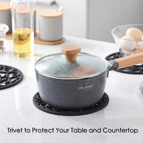 Colinda Silicone Trivet For Hot Dishes, Hot Pot And Pads - Protect Countertop From Hot Pot And Pans Coming Out From The Oven Or Stove - Non-Slip & Heat Resistant,White,Set Of 3 #TOP1