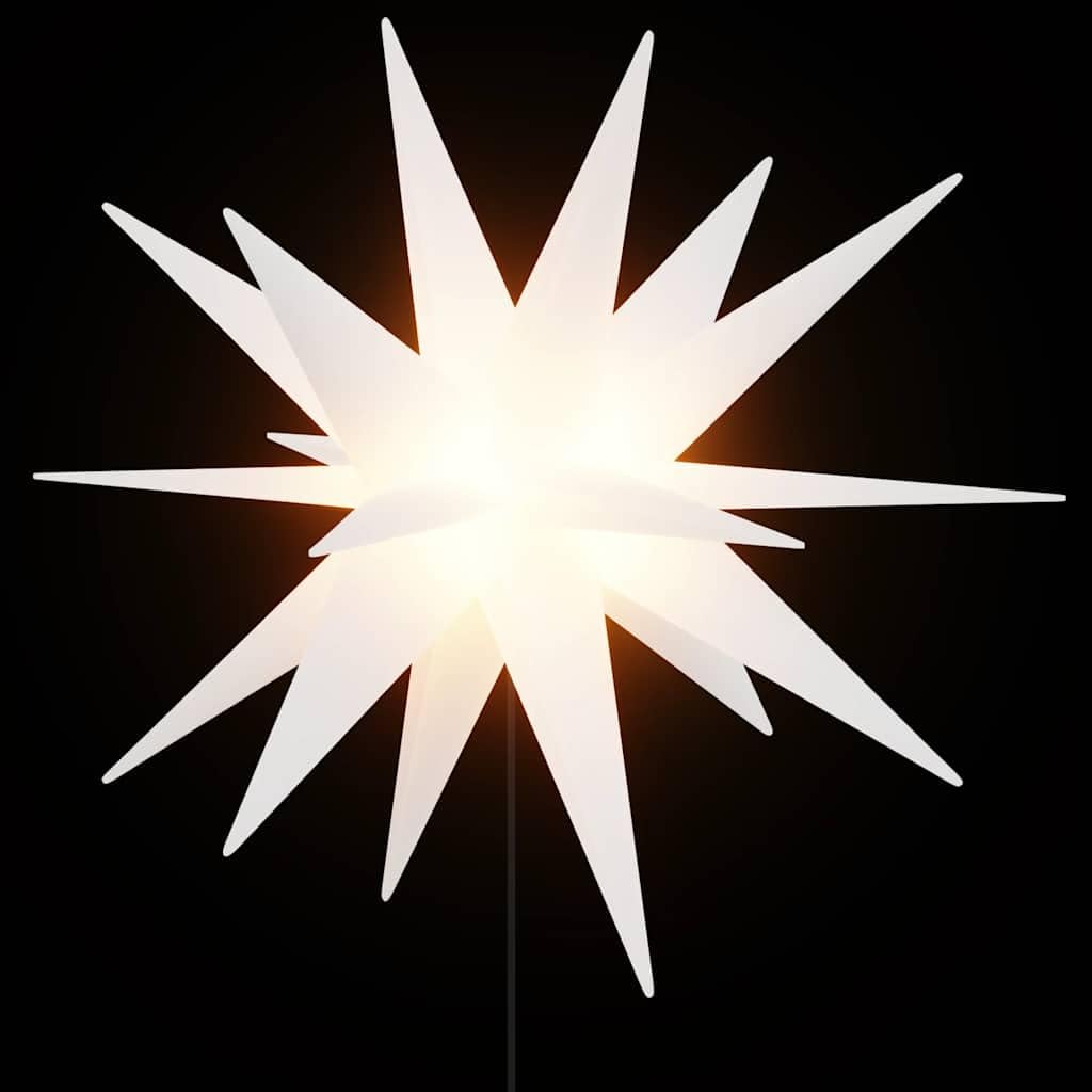 LED-Weihnachtssterne 3 Stück mit Erdspießen, Faltbar Weiß 35 cm, Timer Funktion, Wasserdicht IP44, Warmweißes Licht für Innen und Außen, Weihnachtsbeleuchtung für Garten Balkon Terrasse
