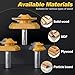 REKCKRUL 3 PCS Professional 45 Degree Lock Miter Router Bit Set - Carbide Tipped, 1/2