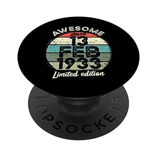 Camiseta de cumpleaños 90 años, 13 de febrero de 1933, 90 cumpleaños PopSockets PopGrip Intercambiable
