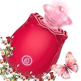 Suction Roses Tongue Toy 2026 Newly Clitioral Sucker Powerful Womens Quiet Rose Vibratoer Waterproof Flower Vibratoer The Rose Adult Toy for Women 10 Speeds Couple Games Adult Bedroom V39 (Red)