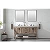 UrbanFurnishing.net - Harvey 60-Inch (60") Rustic Modern Farmhouse Bathroom Vanity - Brown Spruce