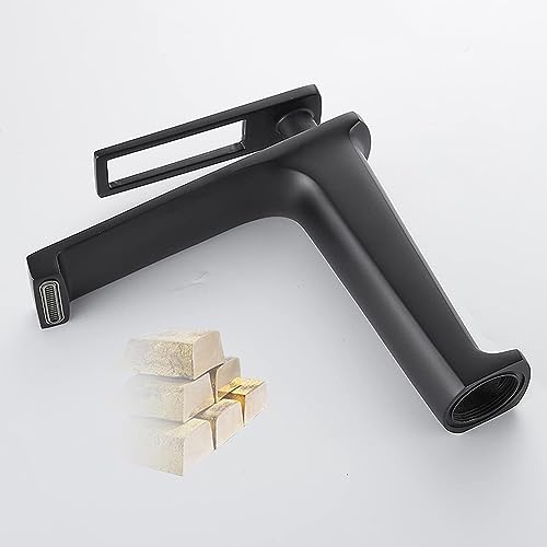 Robinet d'évier cascade à levier unique mitigeur noir mat eau chaude et froide