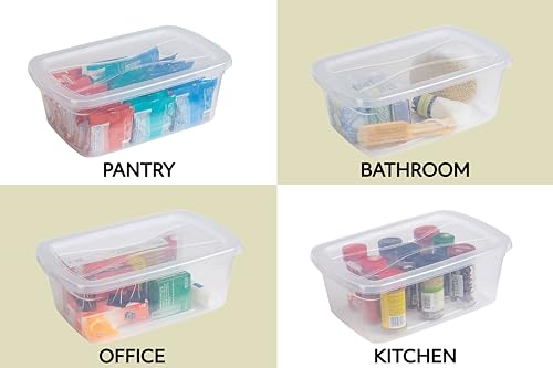 Image of Rubbermaid Cleverstore 6 Qt Clear Storage Bins with Lids, 12-Pack, Stackable, BPA-Free, Made in USA