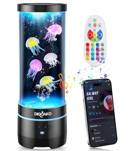 Jellyfish Lamp Bluetooth Speaker with White Noise, 17 Color Floating Jelly Fish Lava Tank Aquarium Light for Home Office Bedroom Decor Great Gifts for Adults Kids (Bluetooth Speaker)