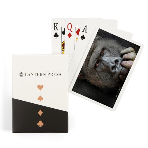 Lantern Press Gorilla Face 52 naipes tamaño póker