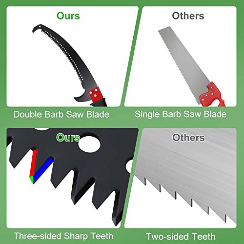 Smonter 26Ft Tree Pruner Pole Saw For Tree Trimming Manual Branches Trimmer Extendable Pole Saw Cutting Set Garden Tools #TOP1