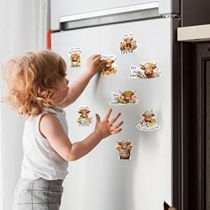 16 Pcs Funny Puns Fridge Magnets Reward Refrigerator Magnets Cute Inspirational Magnetic Stickers for Whiteboard Supplies(Highland Cow) 16 Pcs Funny Puns Fridge Magnets Reward Refrigerator Magnets Cute Inspirational Magnetic Stickers for Whiteboard SuppliesHighland Cow