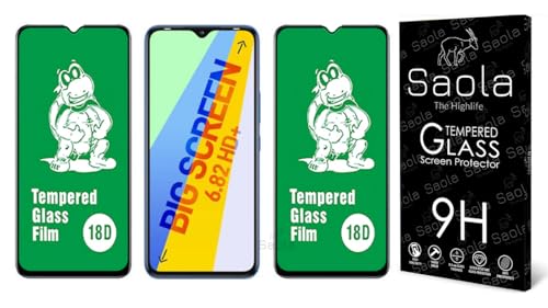 Image of Saola 18D Tempered Glass With Inbuilt AirBag Borders For Infinix Smart 6 Plus (Pack Of 2) with Free Installation Kit. Full screen Coverage - 6.82 inch