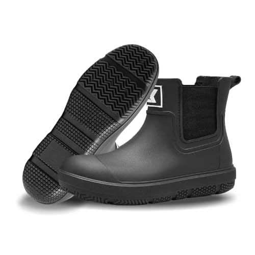 Image of Rain Boots for Men and Women, Waterproof Ankle Deck Boots Anti-Slip Mud Shoes for Garden Outdoor Work Fishing Farming