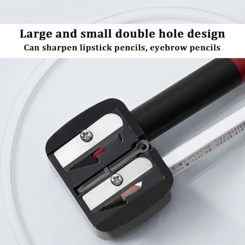 QEDBOJE 2 Stück Universal Makeup Sharpener, Kosmetikspitzer, Anspitzer für Kajalstifte, Augenbrauenstift, Lippenkonturenstift, Eyeliner, Präzisionsklingen, Handlich für Unterwegs