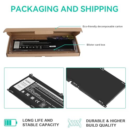 Batterie Dell XPS 15 9500 69KF2 ASUNCELL 11.4V pour Precision 5550 et Alienware M15