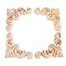 Gaodpz 4 stücke 4cm Holzschnitzel Ecke Aufkleber Unlackiert Holz Geschnitzte Aufkleber Onlay Applique Rahmen Möbel Schrank Tür Dekor Handwerk 3D