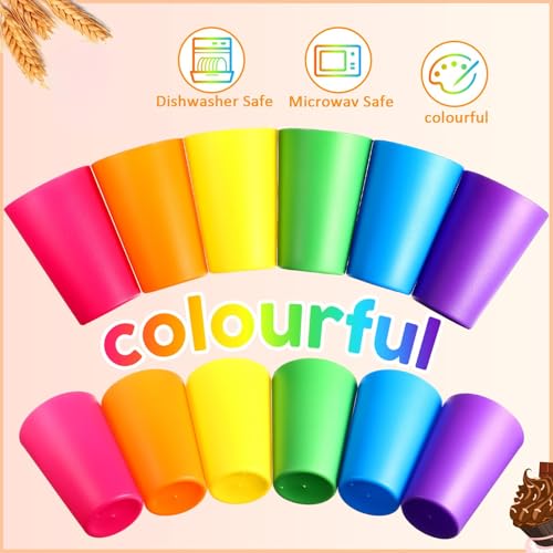image for Potchen 60 Pieces Plastic Cups Kids 8.5 oz Reusable Children Drinking 
