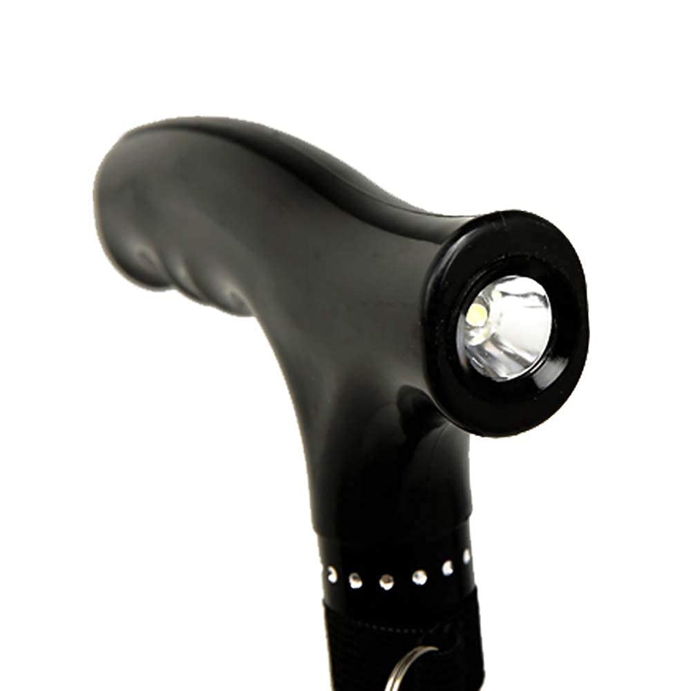 Muletas Muletas Bastón de Cuatro Patas Ajustable Cómodo Mango Izquierdo y Derecho Proporciona un Soporte Estable con Luces LED para Hombres y Mujeres