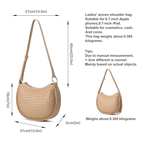 Image of Crescent Shoulder Bag for Women Small Crossbody Bags Crescent Shoulder Bag Hobo Handbag with Adjustable Strap