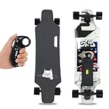 Tabla de Skate eléctrica Longboard Electric Cruiser con Mando a Distancia de 4 velocidades, diseño con asa de Transporte fácil, autonomía de 15 km/9,4 Millas para desplazamientos Diarios A