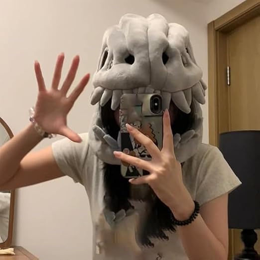 3D Skeleton Dinosaur Costume, Realistic Skull Cosplay Outfit, Themed Party Props