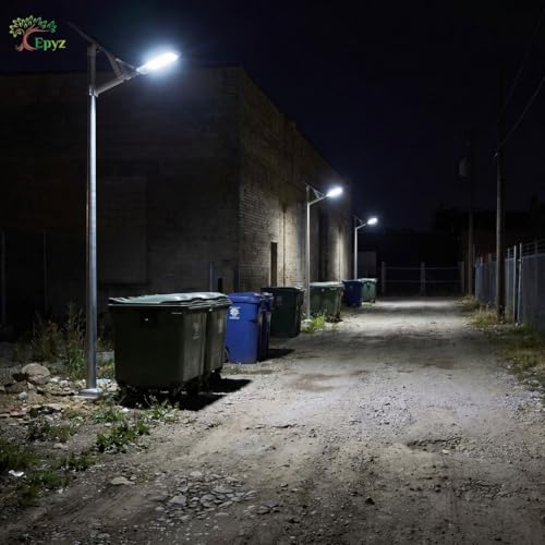 Image of Epyz 300 Watt Semi-Integrated Solar Street Light Aluminium Body Outdoor with Remote and Dusk to Dawn for Garden, Street, Lawn [ 128LED, 27000mAh, Pack of 1, Cold White Light ]