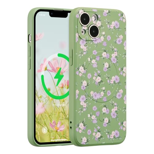 Coque fleurie iPhone 14 magnétique le cadeau idéal pour fille