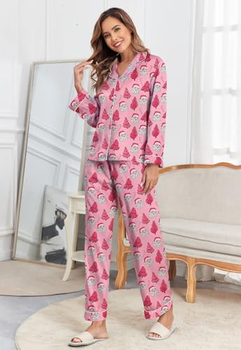 Image of Brosloth Women's Silk Satin Pajamas Pjs Sets Cute Lace Pattern Two Piece Loungewear Set Button Up Pajamas Sleepwear Black