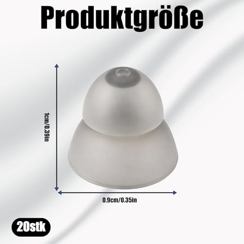 20 Stück Hörgeräte Domes, Schirmchen für Hörgeräte, Silikon Ersatz Ohrstöpsel für Hörgeräte, Waschbare Offene Endstücke für Senioren (Zweischichtig, S)
