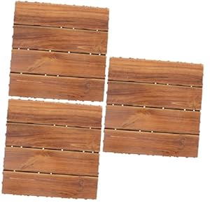 Artibetter 3 Stück Terrassenfliesen GD11 Holzfliesen
