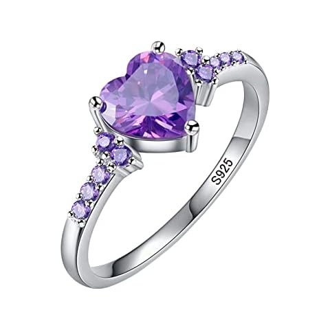 Natural Amethyst Zirconia Silver Ring Fashion Wedding Heart Shaped Ring Jewellery Green and Gold Ring Cover
