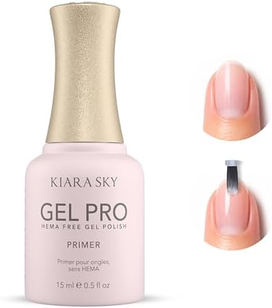 KIARA SKYGel Nail Primer – HEMA-Free, Acid-Free Adhesion Bond for Polish, Builder & Hard Gel, Nail Extensions – Fast Air Dry, 28+ Day Wear – 0.5 fl oz