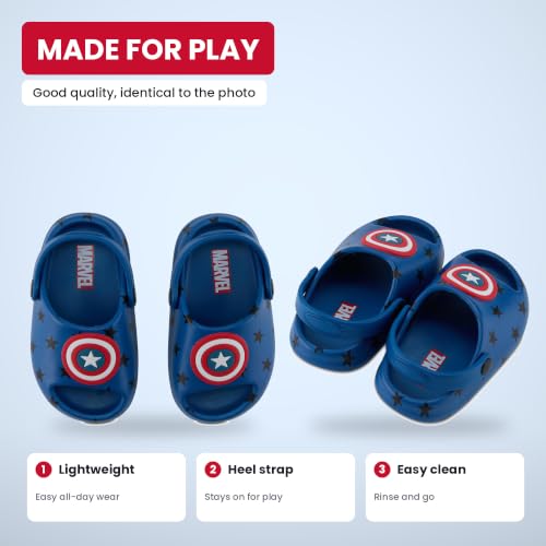 Marvel Spiderman Kids EVA Clog - Molded Open Toe EVA Clog Shoes for Boys & Girls Featuring Spiderman, Captain America, and Ironman (Blue, 8) - image 5