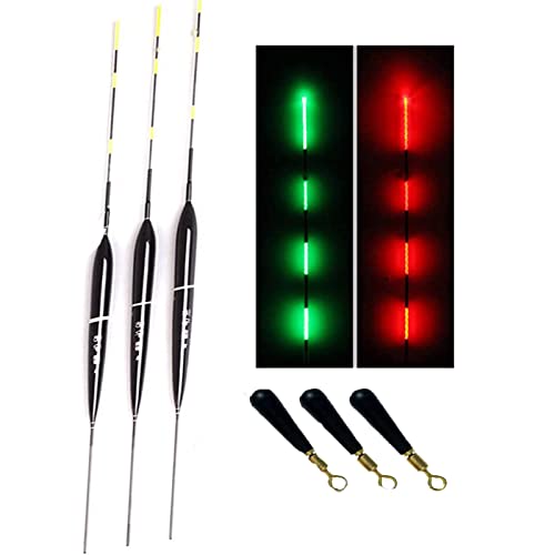 3 unidades de pesca, poses de pesca, poses de pesca LED, pose de pesca inteligente, con gravity sensing, trucha para pesca de trucha, pose de pesca, pose de correr, flotador de carpa (negro) Cover