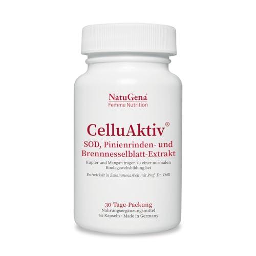 NatuGena CelluAktiv, SOD (Superoxiddismutase), Pinienrinden-Extrakt, Brennnesselblatt-Extrakt, Guarana-Extrakt, 60 Kapseln (1 Monats Packung) NatuGena CelluAktiv, SOD (Superoxiddismutase), Pinienrinden-Extrakt, Brennnesselblatt-Extrakt, Guarana-Extrakt, 60 Kapseln (1 Monats Packung)