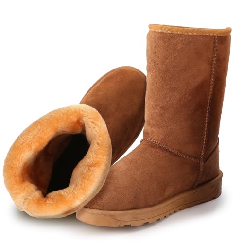 Women’s Snow Boots for Winter Waterproof Mid-Calf Warm Fur Lining Boots Ultra Comfortable Outdoor Shoes Classic