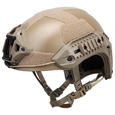 Simways MK Style Tactical Helmet with NVG Mount and Side Rail for Airsoft Paintball (Tan) Cover