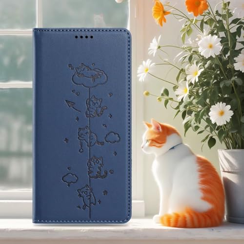 Protection Motorola G54 5G intégrale anti-rayure avec étui portefeuille chat - 7