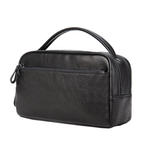 Embrague empresarial para hombre Hemobllo, bolso de mano negro con gran capacidad para diario