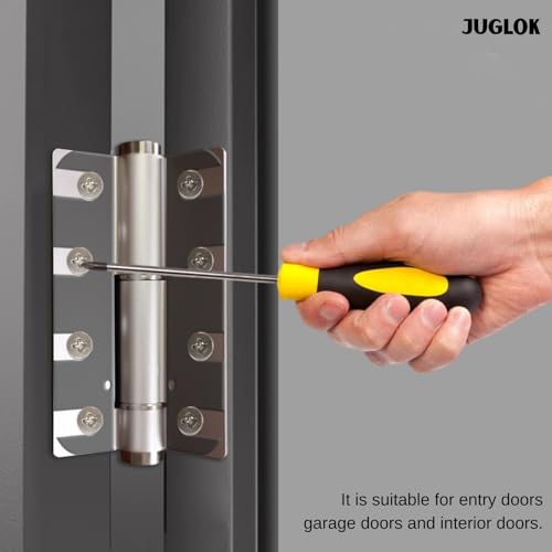 Image of Heavy Duty Door Hinge Shims 12 Pack (C-Shape Slot with Offset Screw Layout), High-Strength Metal Shims with Anti-Corrosion Coating for Door Alignment & Repair, Residential & Commercial Use (4.5 Inch)