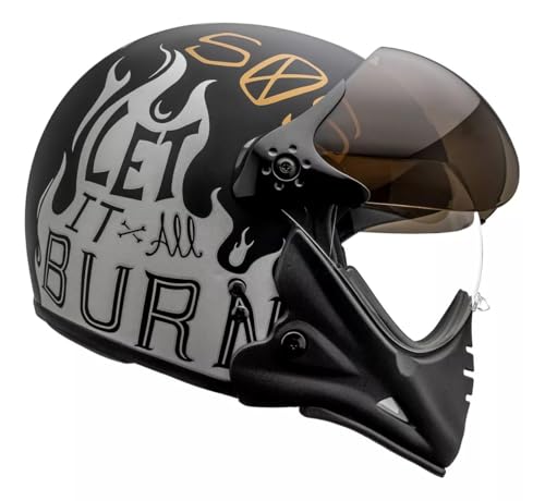 Capacete Peels F21 Burn Preto Fosco Aberto Queixeira Moto TAMANHO 60