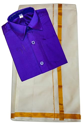 Image of Boys Traditional 12 Colours lining Dhotis & Shirts