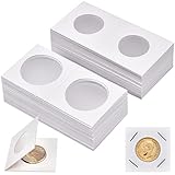 Aptbyte Coin Flips 100Pcs 2 Assorted Sizes, 2x2 inch Coin Holders Cardboard Collection Supplies Album Display Sleeves Book for 27.5/ 37mm Dollars, Penny, Quarter, Nickels, Commemorative Collecting