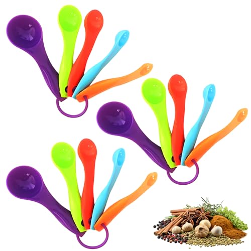 15 Stück Die Farbe ist zufällig Messlöffel Set, Messlöffel Gramm, Bunt Measuring Spoons Mit Unterschiedlichen Kapazitäten, Portionierlöffel Farbmesslöffel Für Kochen Backen Und Pulvermessgeräte