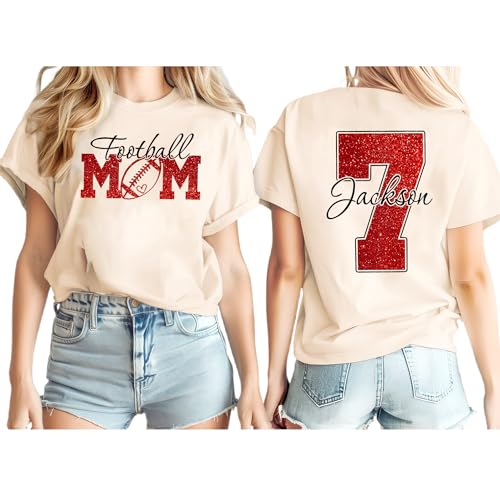 NAZENTI Football Mom Shirt, American Football Shirts Custom Name, Personalized Women Tee, T-Shirt Sweatshirt Senior Gifts2