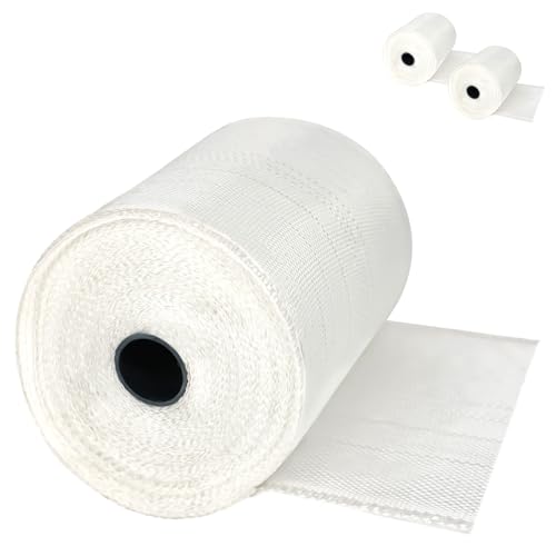 Junrvivy 2 rollos De Tejido De fibra de vidrio, Estera De fibra De vidrio 10 cm x 30 m, Malla de refuerzo exterior en el interior, cinta de fibra de vidrio (no pegajosa)