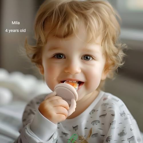 WeSweet Fruchtsauger Baby | Silikon Futterspender für Babynahrung und Gefriertablett für Babynahrung, Milch-Eis am Stiel, zur Linderung des Zahnens von Babys, Schnuller zum Selbstfüttern (Cat Purple)