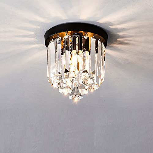 Plafonnier cristal K9 encastré 20 cm E14 pour salon et chambre