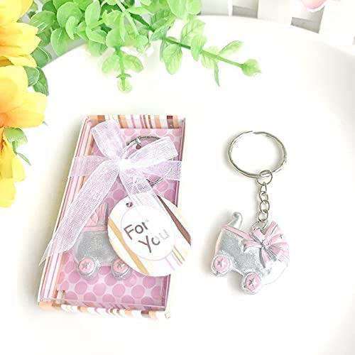 50 x Schlüsselanhänger für Baby-Kutschen, Baby-Kleidung, Gastgeschenke für Babyparty, Taufe, Party, Andenken, Geburtstag, Schlüsselanhänger (1)